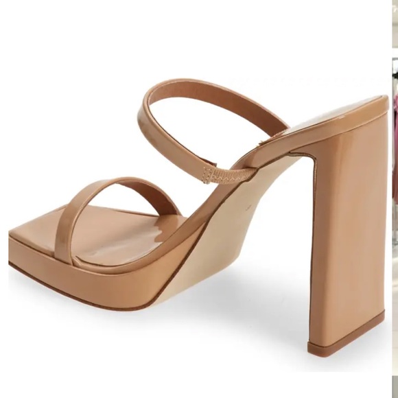 Jeffrey Campbell Hustler Platform Sandal in Dusty Nude Patent 6.5 - Picture 2 of 9